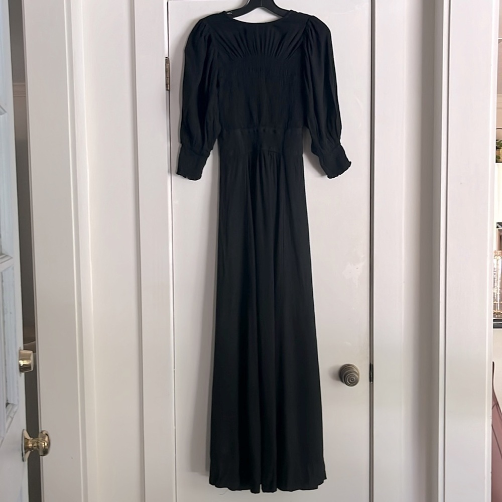 NWT. Free People String of Hearts Smocked Maxi Dress Black XS - Picture 7 of 12